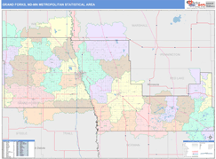 Grand Forks Metro Area Digital Map Color Cast Style